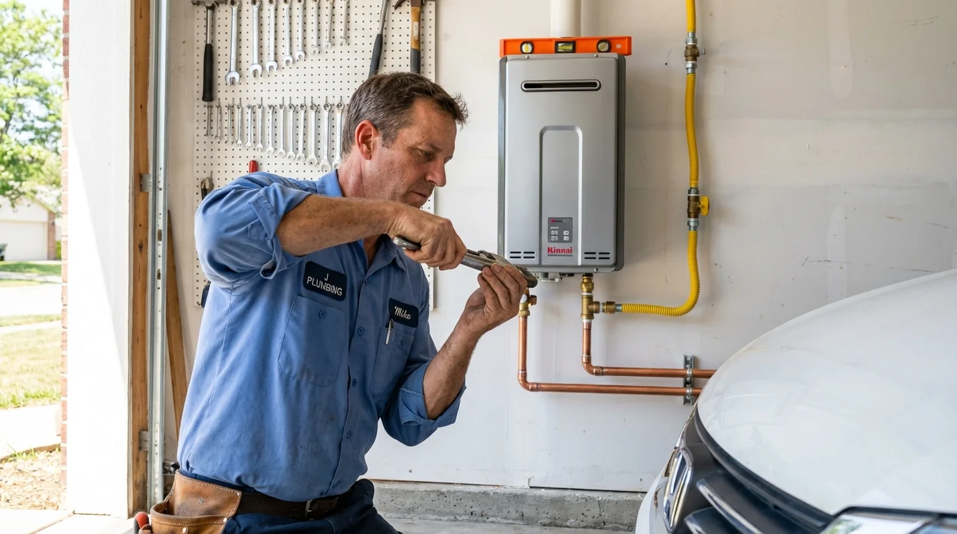 Tankless water heater installation by a Johns Plumbing LLC plumber in Waycross